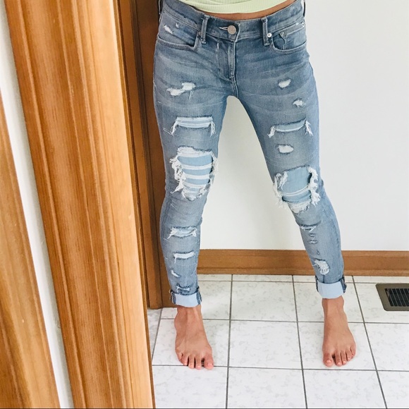 Express | Mid Rise Jean Legging | Ripped Jeans - Picture 3 of 3
